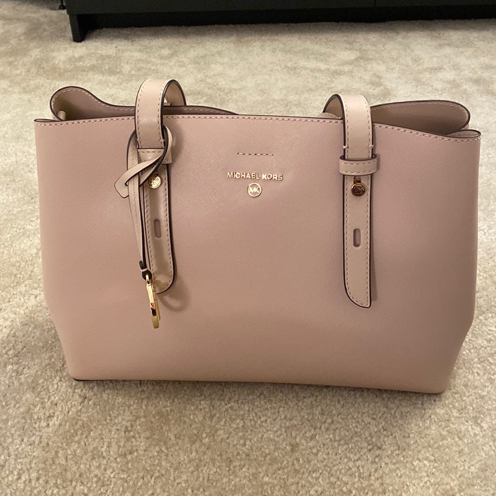 NWOT Michael Kors Triple Compartment Large Shoulder Tote Bag Dusty Pink Colored
